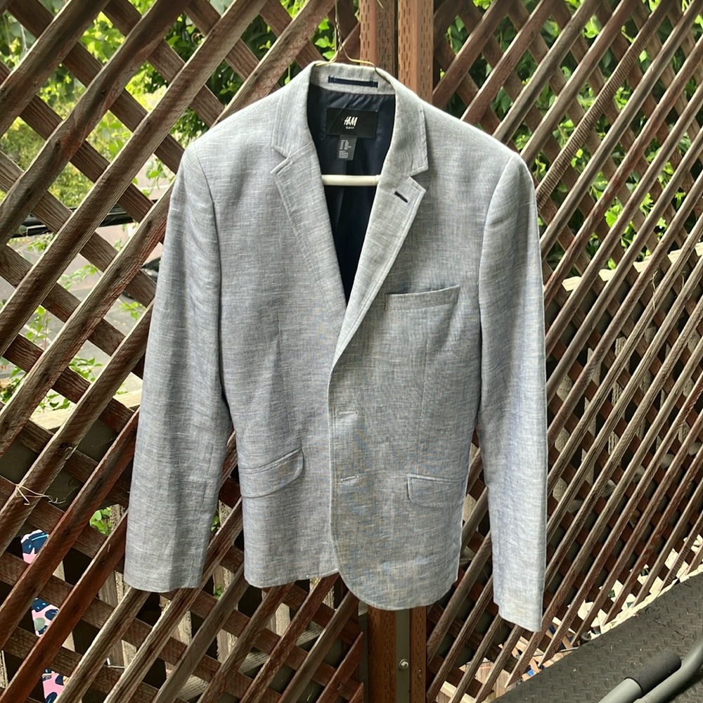 Slim Fit blazer with elbow patches